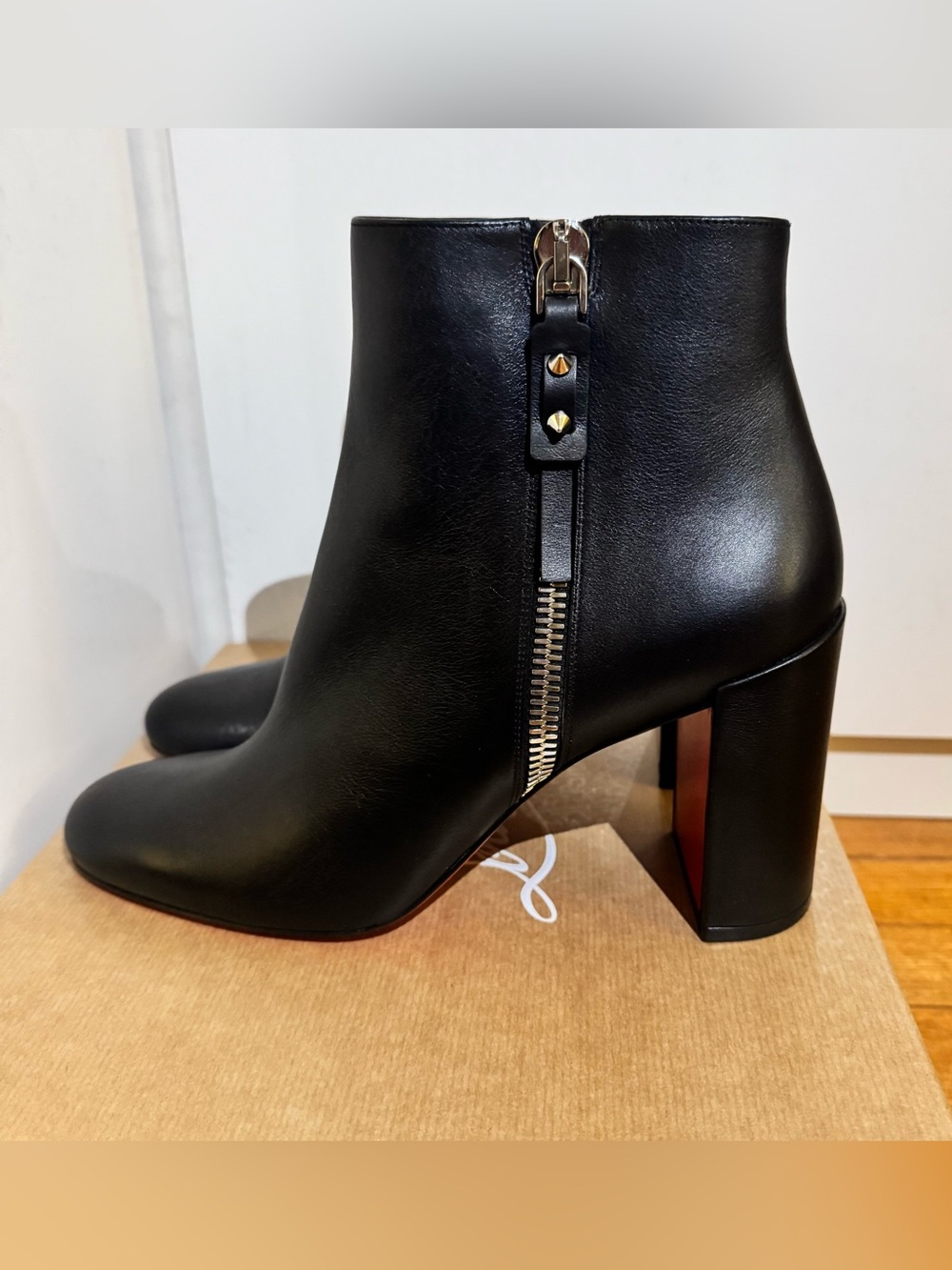 Christian Louboutin Ziptotal 85 mm Calf Leather Booties